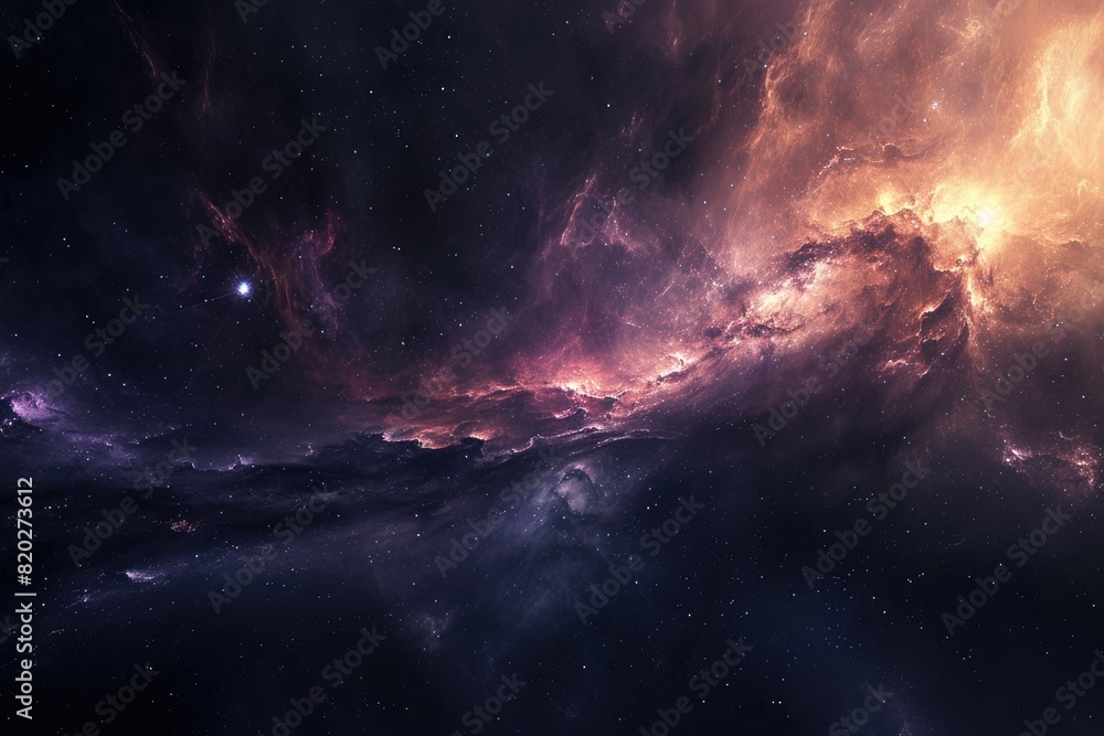 Colorful galaxy with stars and planets in motion Colorful galaxy with stars and planets in motion