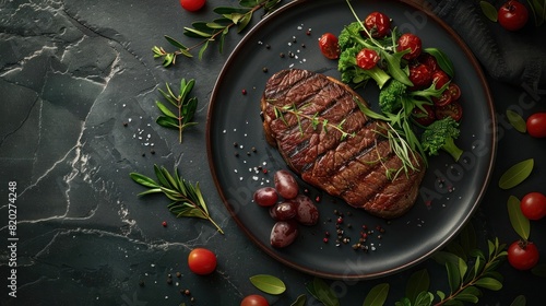 Gourmet Steak Dinner Platter An Elegant and Refined Feast for the Senses photo