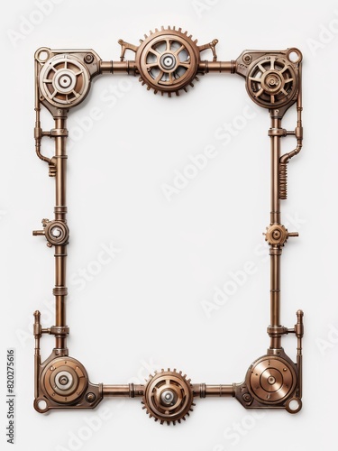 ged Brass Steampunk Gear Frame with Ornate Details