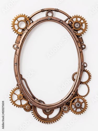 ged Brass Steampunk Gear Frame with Ornate Details