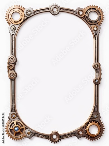 ged Brass Steampunk Gear Frame with Ornate Details photo