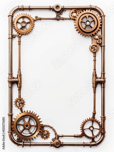 ged Brass Steampunk Gear Frame with Ornate Details