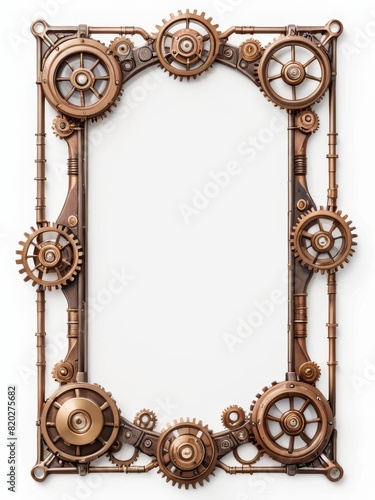 ged Brass Steampunk Gear Frame with Ornate Details