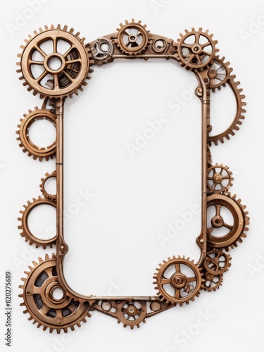 ged Brass Steampunk Gear Frame with Ornate Details