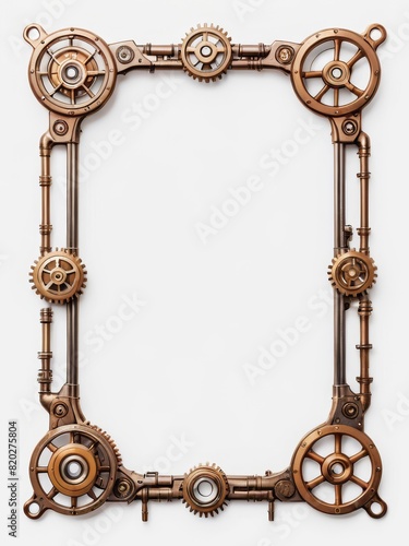 ged Brass Steampunk Gear Frame with Ornate Details