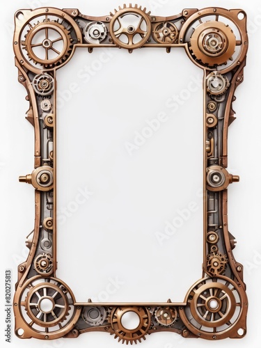 ged Brass Steampunk Gear Frame with Ornate Details