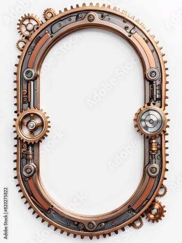 ged Brass Steampunk Gear Frame with Ornate Details