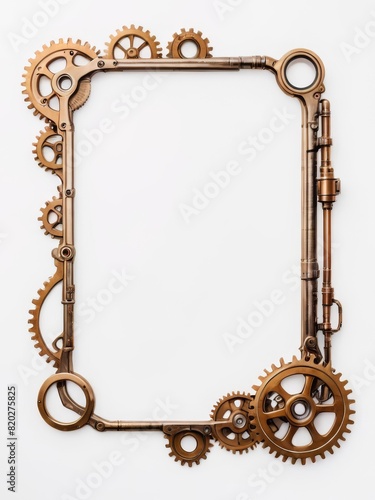 ged Brass Steampunk Gear Frame with Ornate Details