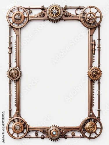 ged Brass Steampunk Gear Frame with Ornate Details