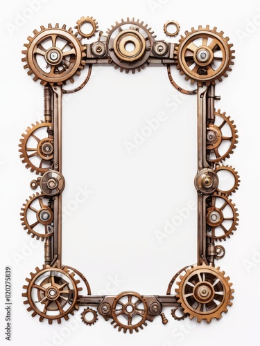 ged Brass Steampunk Gear Frame with Ornate Details