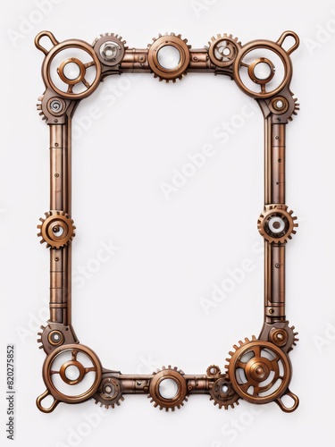 ged Brass Steampunk Gear Frame with Ornate Details
