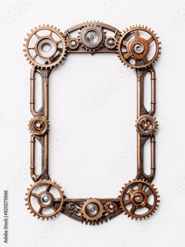 ged Brass Steampunk Gear Frame with Ornate Details