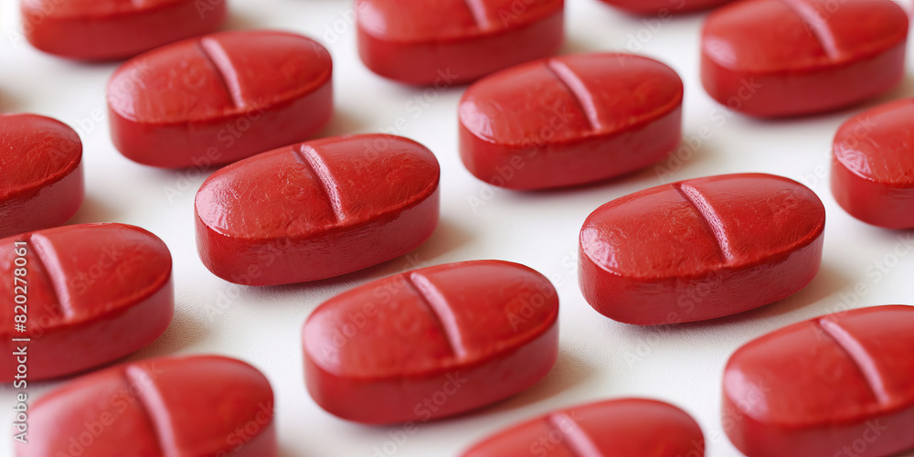 Elegant White Surface Showcases Red Pills: A Symbol of Hope Elegant White Surface Showcases Red Pills: A Symbol of Hope