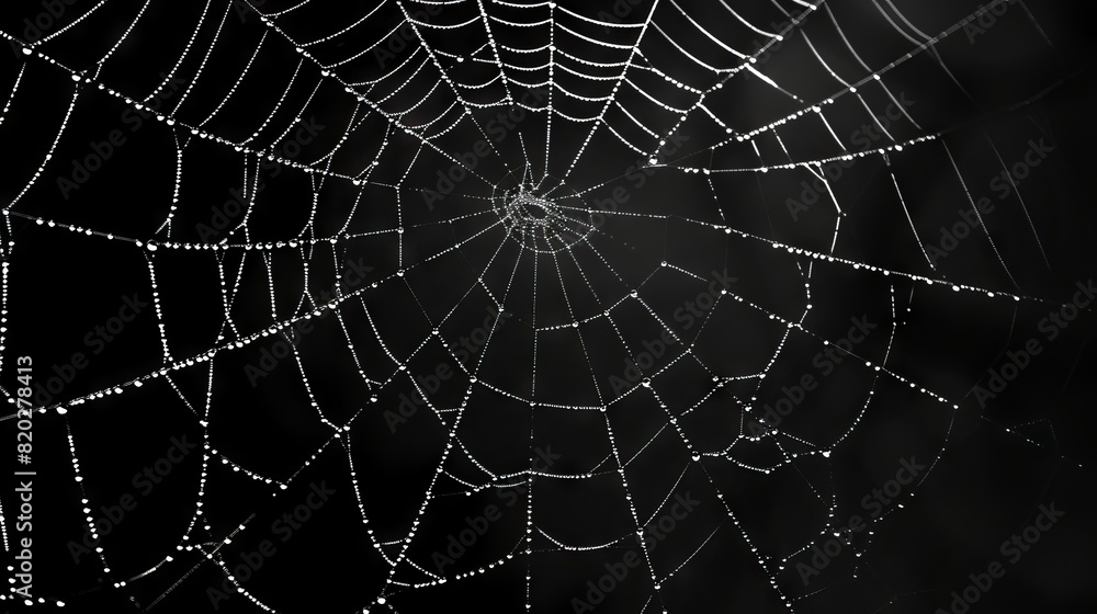 Fototapeta premium Spider webs in the dark.