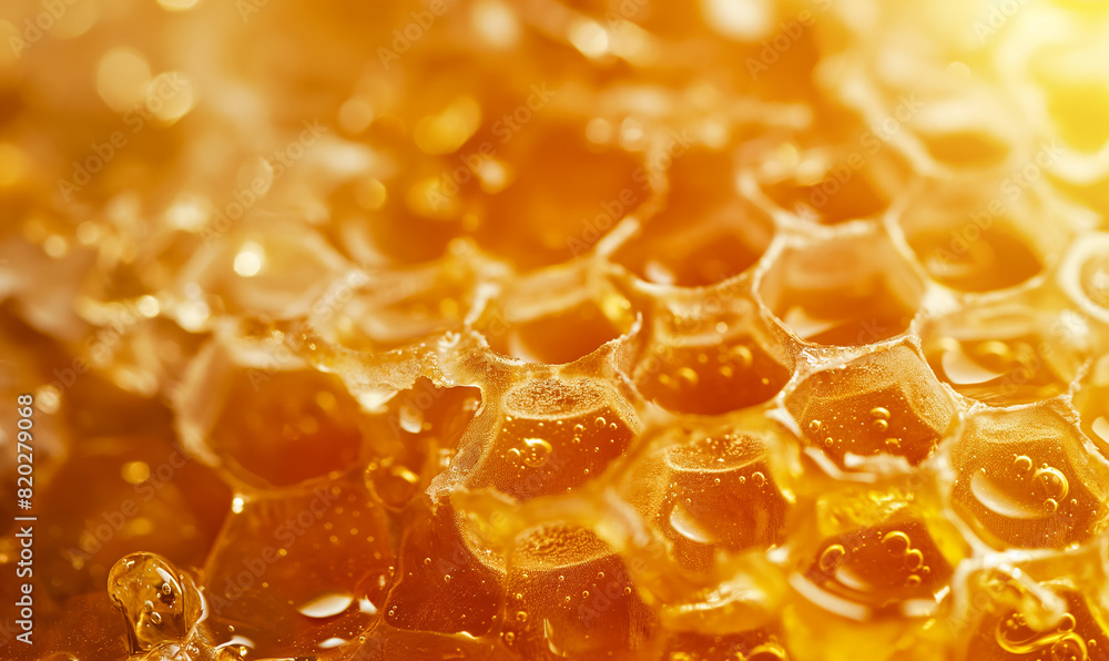 Honey texture close up in the detail Honey texture close up in the detail