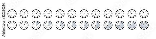 Clock and time icons set. Timers icon collection. Vector illustration