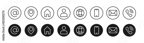 Contact us icon set. Business web icons. Vector