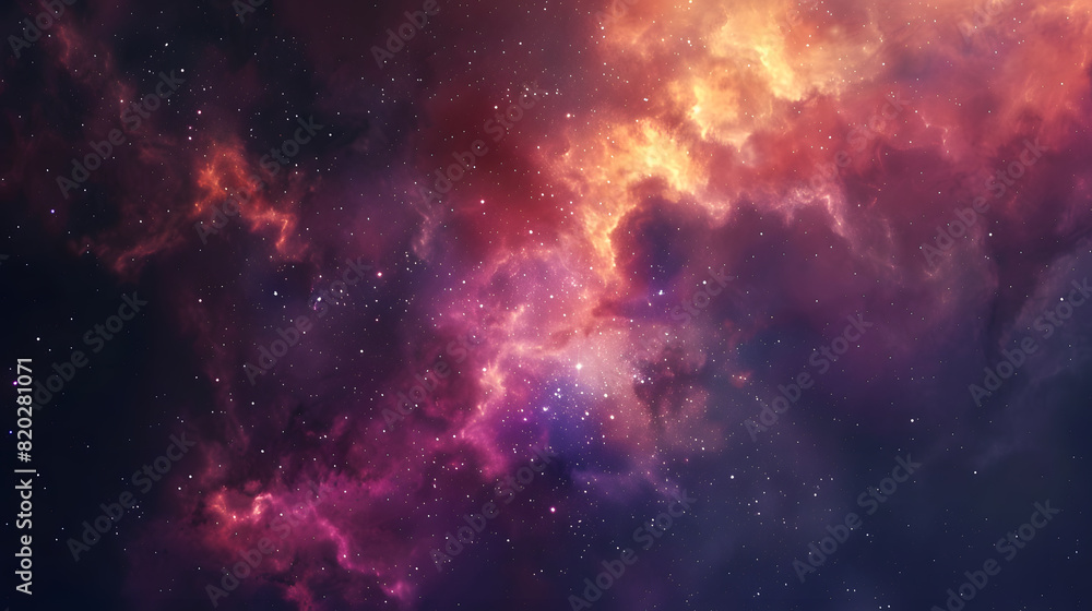 Cosmic dreamscape: colorful nebula in space