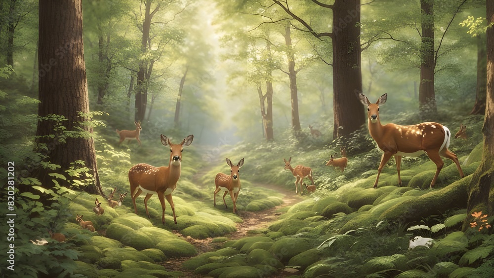 Fototapeta premium water animals and forest animals