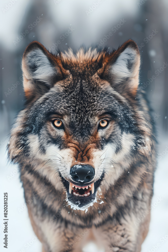 Untamed Wilderness: The Majestic Beauty and Raw Power of a Winter Wolf