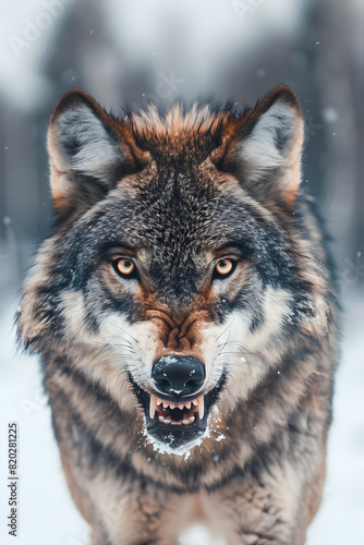 Untamed Wilderness: The Majestic Beauty and Raw Power of a Winter Wolf © Garrett