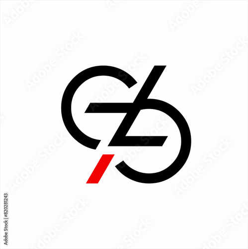 Simple abstract GZ 76 vector logo design.