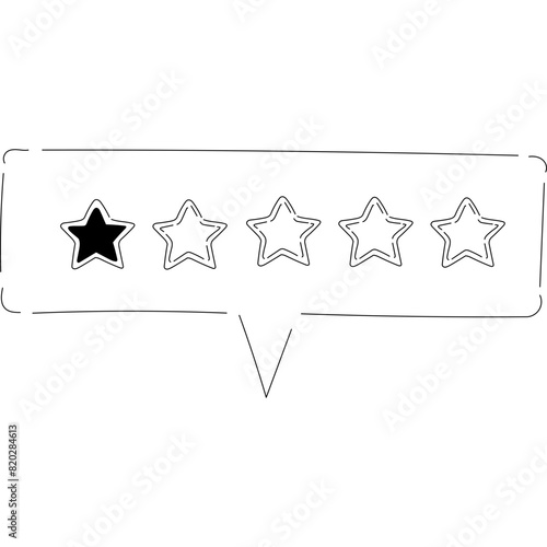 1 Out Of 5 Rating Stars In Speech Bubble