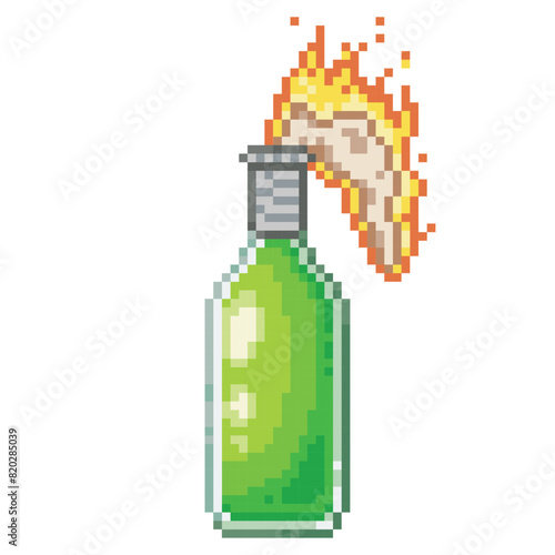 Molotov cocktail, pixel art object