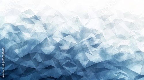 Abstract low poly blue and white geometric background
