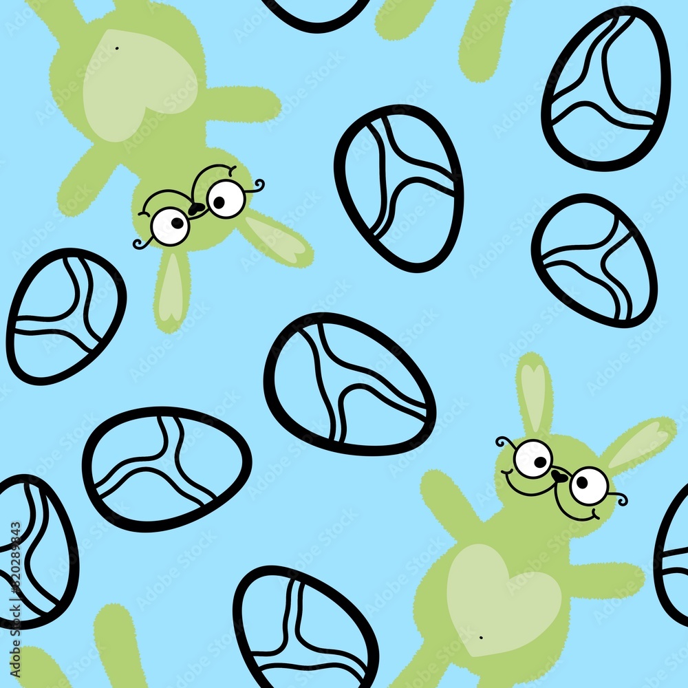 Easter animals bunnies seamless rabbit and eggs pattern for wrapping paper and kids clothes print and party accessories Easter animals bunnies seamless rabbit and eggs pattern for wrapping paper and kids clothes print and party accessories