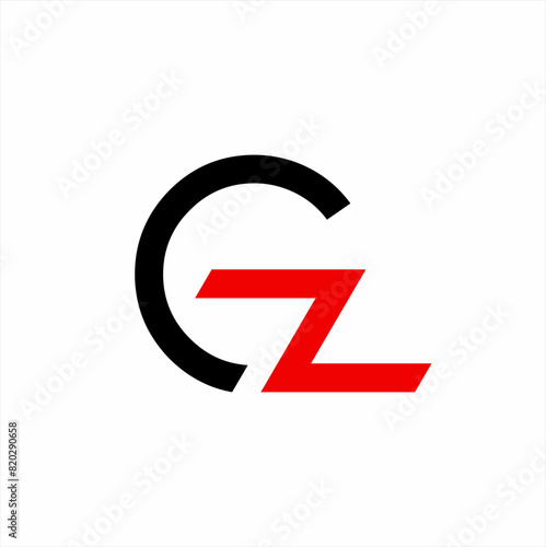 Simple modern initial letter GZ logo design.