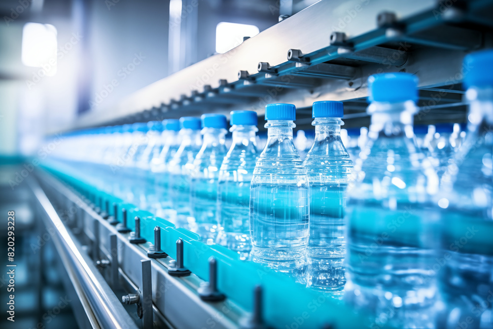 Plastic bottles with bottling water Plastic bottles with bottling water