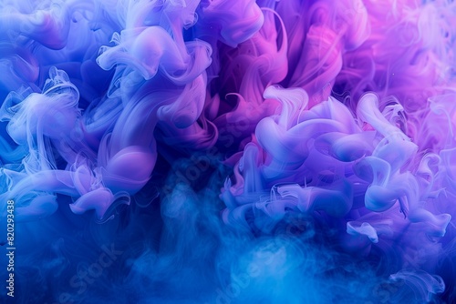 Blue purple abstract background, luxury colored smoke, acrylic paint underwater explosion, cosmic swirling ink