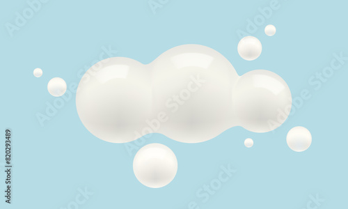 Vector abstract white cloud in realistic style. Vector digital cloud.