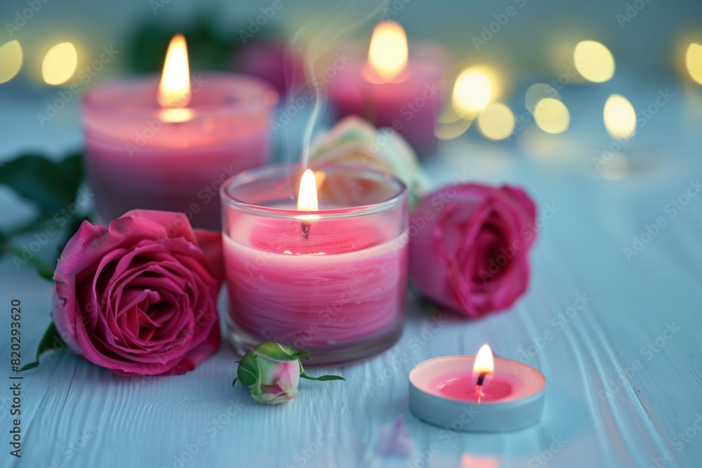 candles and rose petals candles and rose petals