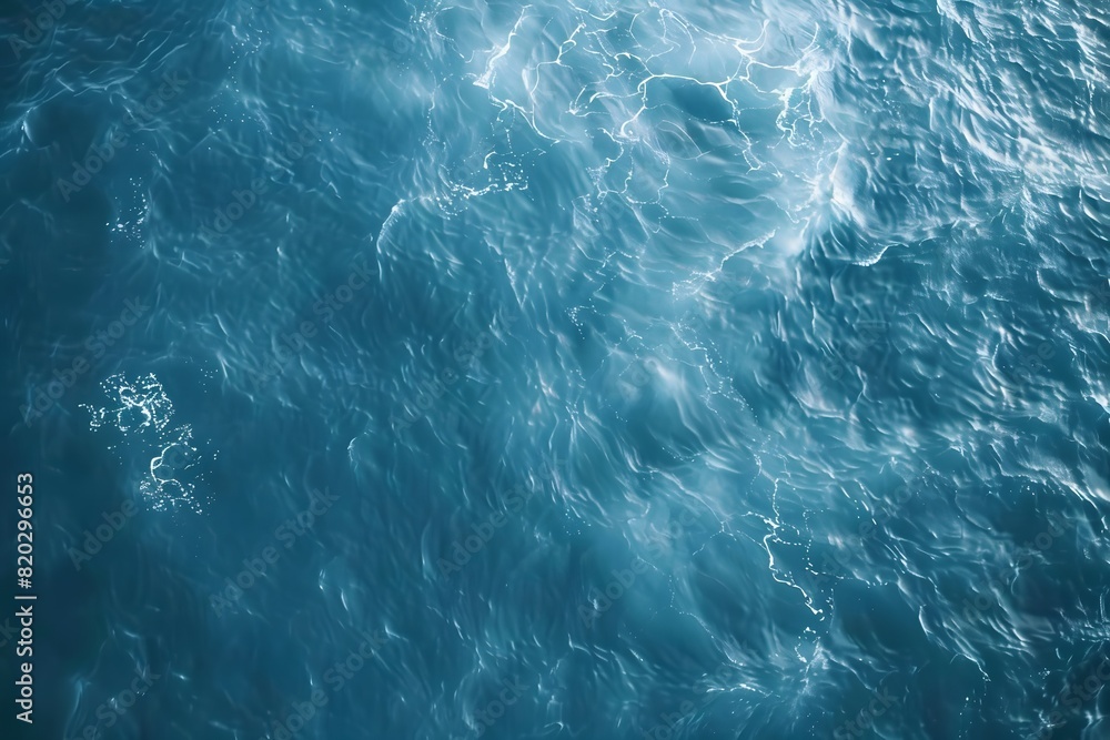 Obraz premium Aerial Top View of Ocean Wave in Blue Sea Water