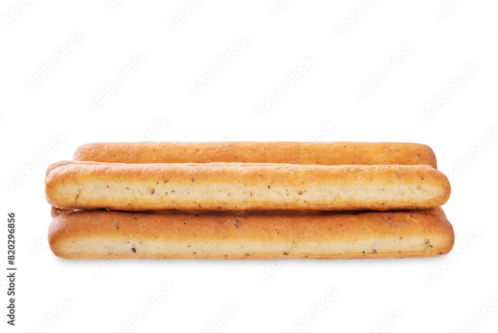Bread sticks grissini on a white isolated background Bread sticks grissini on a white isolated background