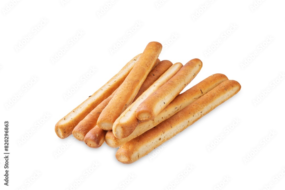 Bread sticks grissini on a white isolated background Bread sticks grissini on a white isolated background