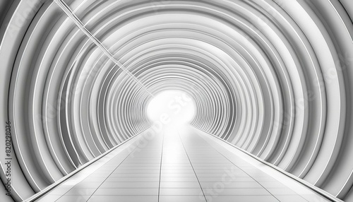 White background 3D room light abstract space technology tunnel stage floor. Empty white future 3D neon background studio futuristic corridor render modern interior silver road black wall design ... S © Muzamil