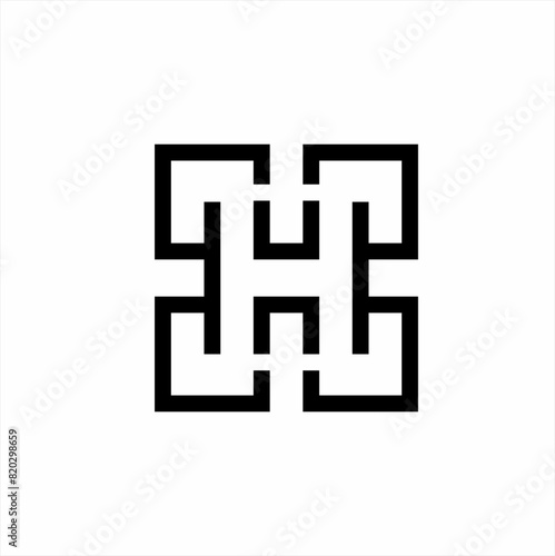 Modern abstract letter H initial logo design.