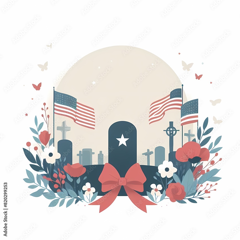 Obraz premium Honoring the Heroes: Memorial Day Tribute to Fallen Soldiers USA