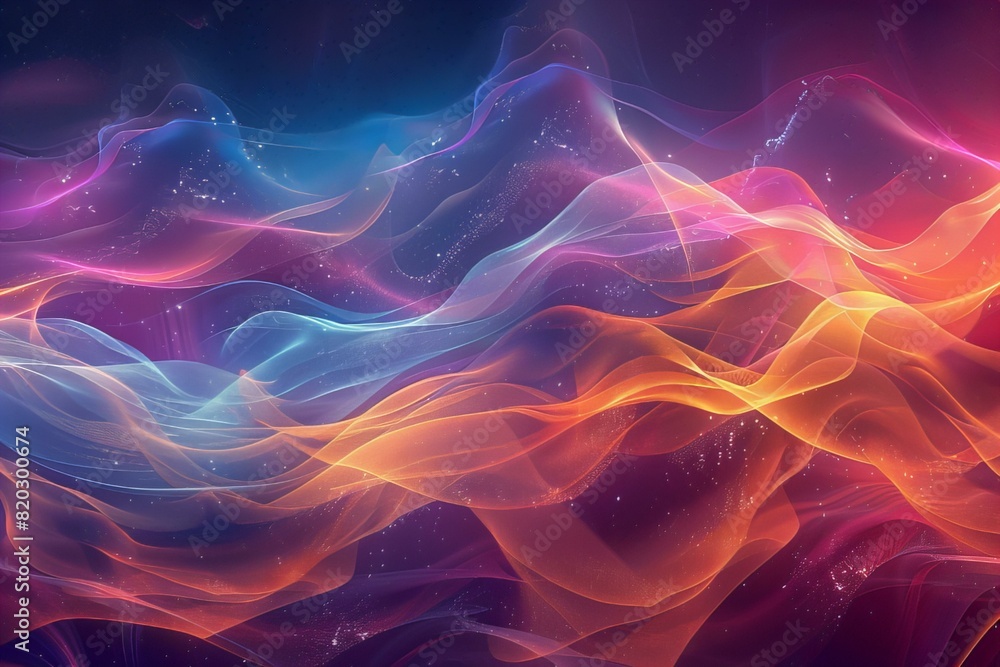 Fototapeta premium Colorful abstract background with swirling smoke wave