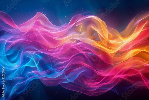 Colorful swirl of smoke on a black surface