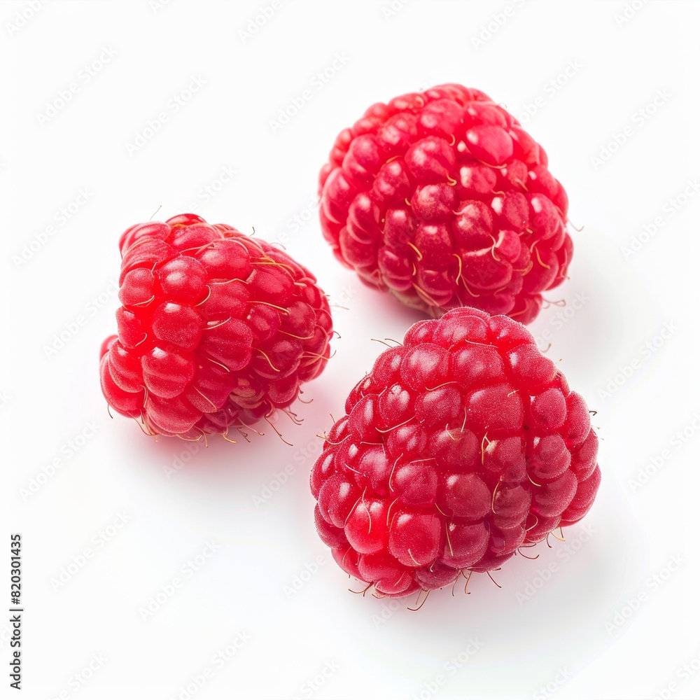 ripe red raspberry berry isolated on white background ripe red raspberry berry isolated on white background