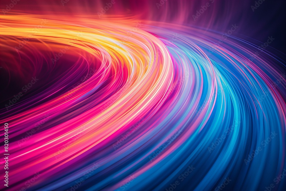 Close up of a vibrant swirl of light against a dark backdrop Close up of a vibrant swirl of light against a dark backdrop