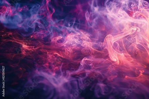 Close up of red and purple swirling smoke