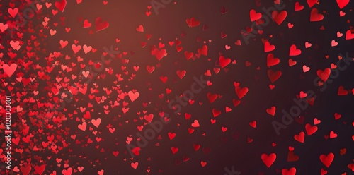 Abstract Valentine's Day Background with Red and Pink Hearts