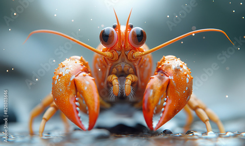 Cartoon crab with big eyes.