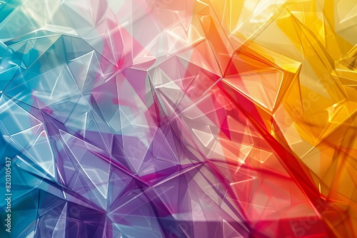 Close up of vibrant geometric background with numerous triangles