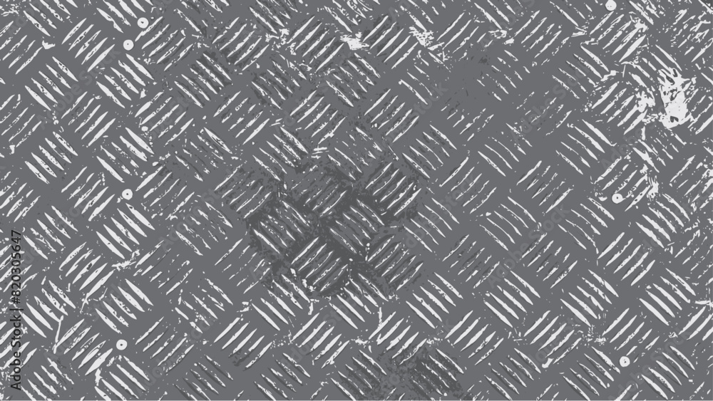 1-18. Rough diamond plate bottom pattern and texture in silver metal black and white. 1-18. Rough diamond plate bottom pattern and texture in silver metal black and white.